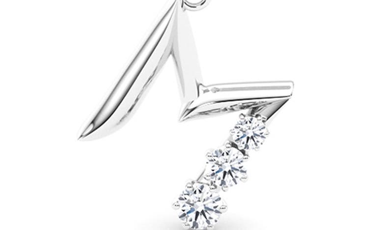 Hautecarat Graduated Lab-created Diamond Initial Letter Pendant Necklace In M - 18k White Gold