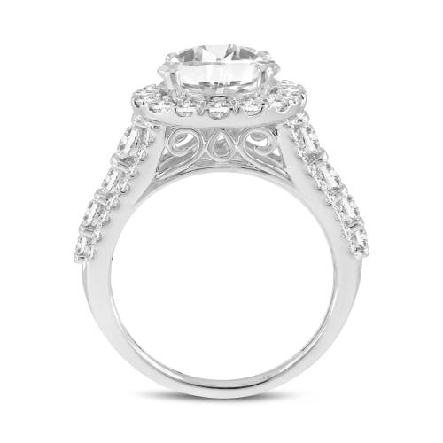 Luvmyjewelry Vigne 14k White Gold Round Cut Lab Grown Diamond Halo Engagement Ring In 14k White Gold