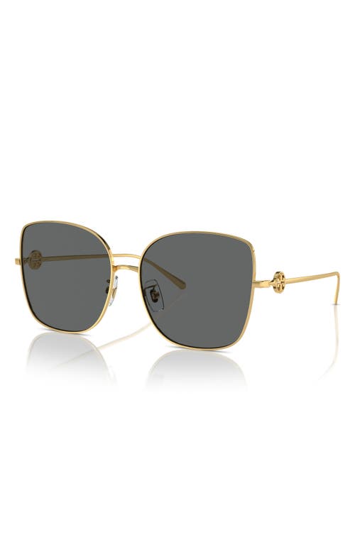 Tory Burch 60mm Oversize Butterfly Sunglasses In Gold/dark Grey