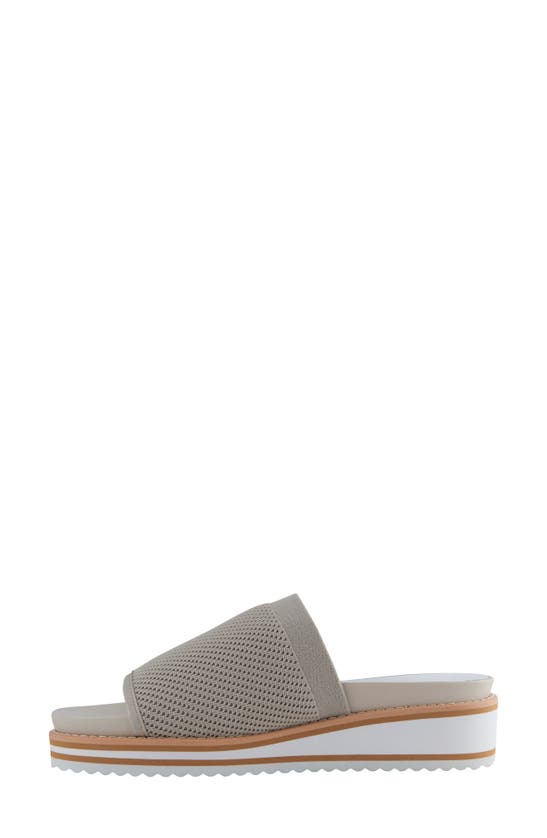 David Tate Aline Knit Wedge Slide Sandal In Bone