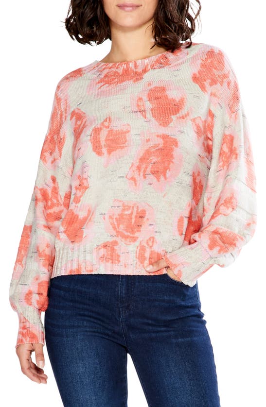 NIC + ZOE ROSY SUNSET FLORAL PRINT COTTON BLEND jumper