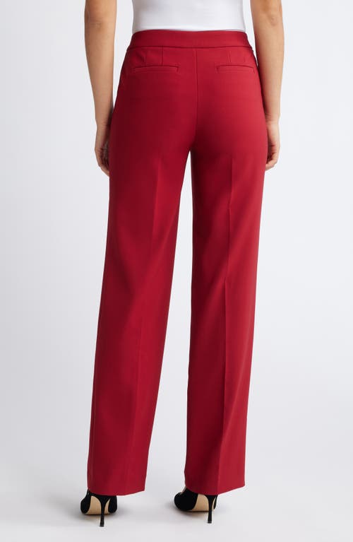 Shop Anne Klein High Waist Straight Leg Pants In Titian Red