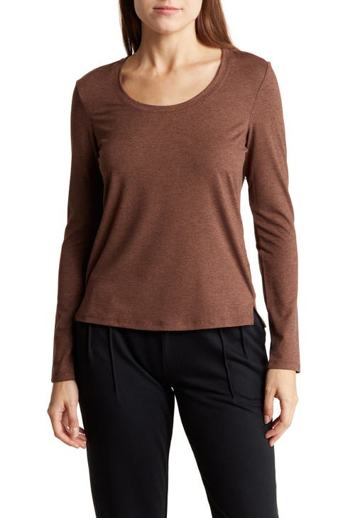 Brown Workout Tops & Shirts for Women