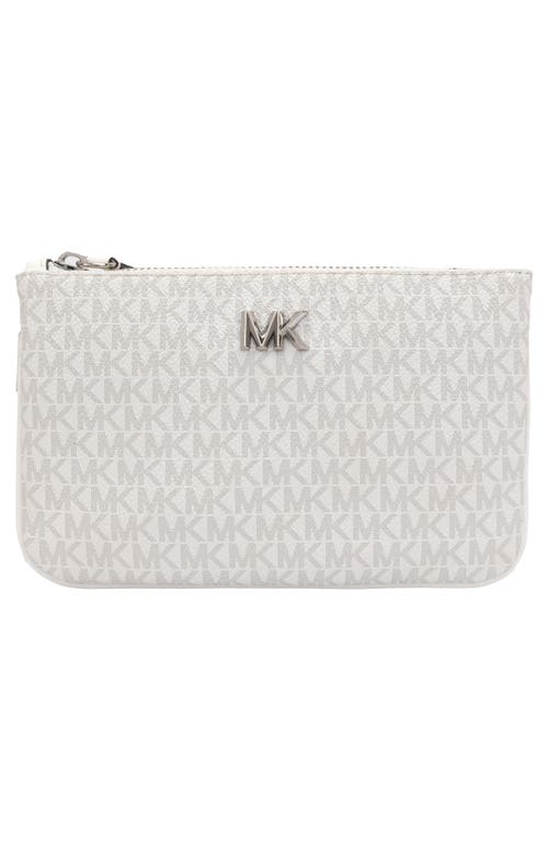 Shop Michael Michael Kors Reversible Leather Belt Bag In Optic White