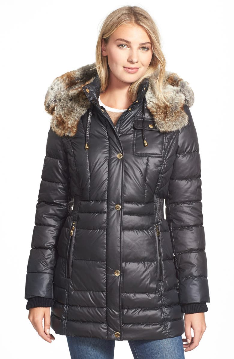 Laundry by Design Quilted Coat with Faux Fur Trim | Nordstrom