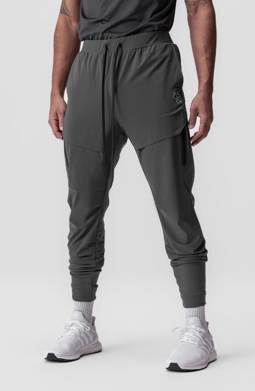 Tetra-Lite Water Repellent High Waist Rib Joggers in Space Grey Cyber