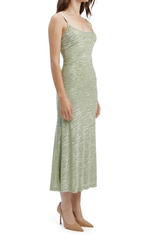 Bardot Nadira Sleeveless Burnout Fitted Midi Dress In Soft Sage