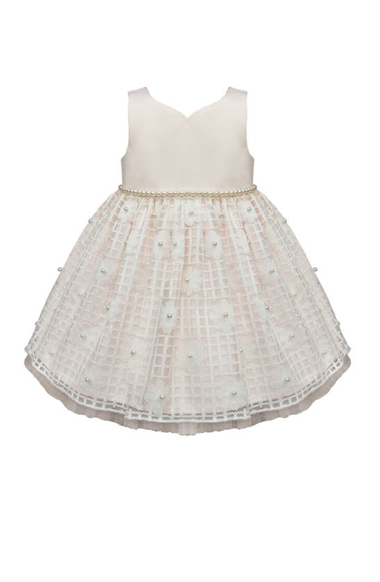 Shop American Princess Imitation Pearl Lace Party Dress In Blush