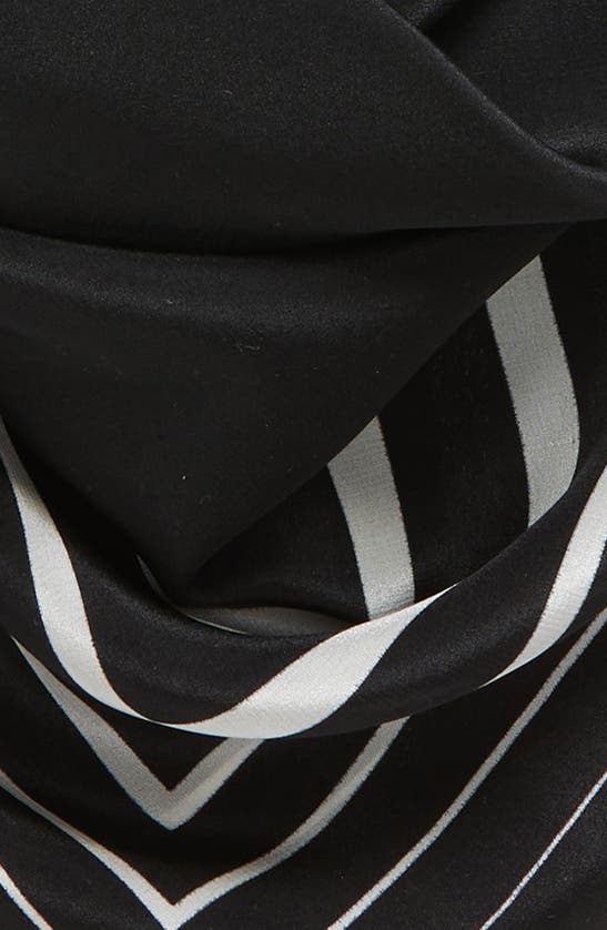 Shop Vince Graduated Stripe Silk Scarf In Black