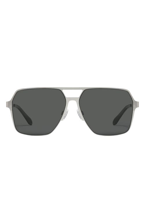 Shop Quay Backstage Pass 52mm Aviator Sunglasses In Silver/smoke Polarized