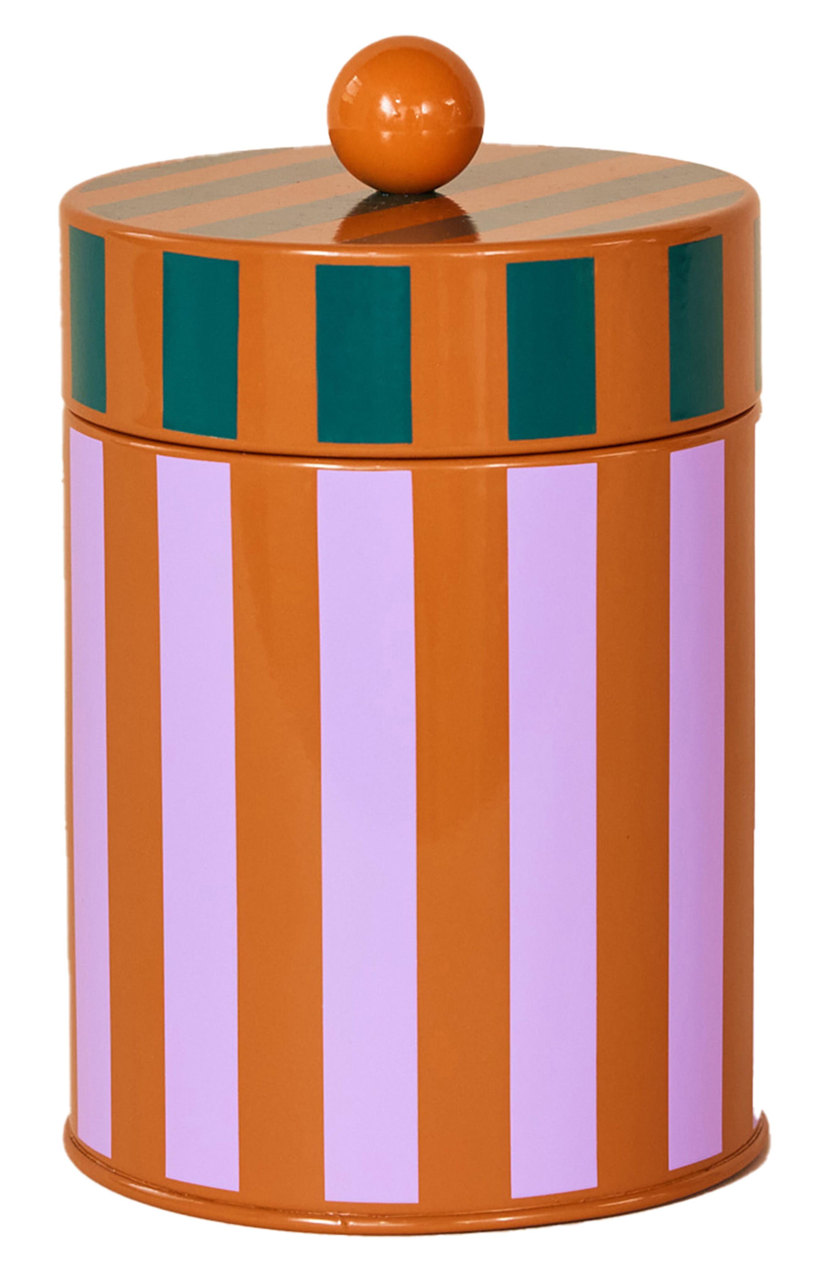Dusen Dusen Stripe Canister in Pink/Brown 