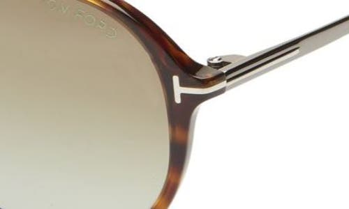 Shop Tom Ford Samson 62mm Gradient Oversize Aviator Sunglasses In Dark Havana/green