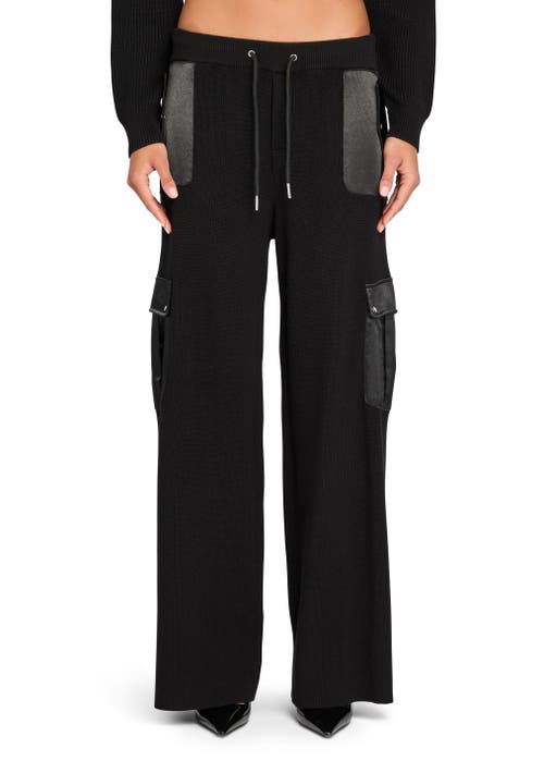 Shop Ser.o.ya Daph Knit Cargo Pant In Black