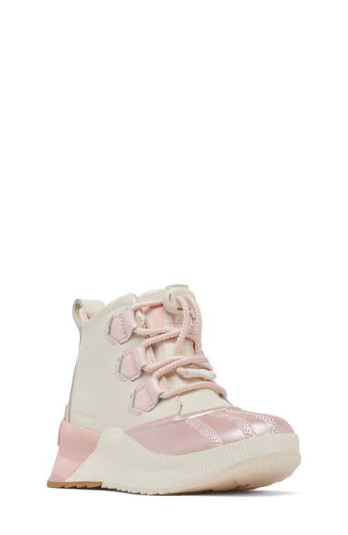 Sorel Kids' Out N About Waterproof Duck Boot In Chalk/vintage Pink