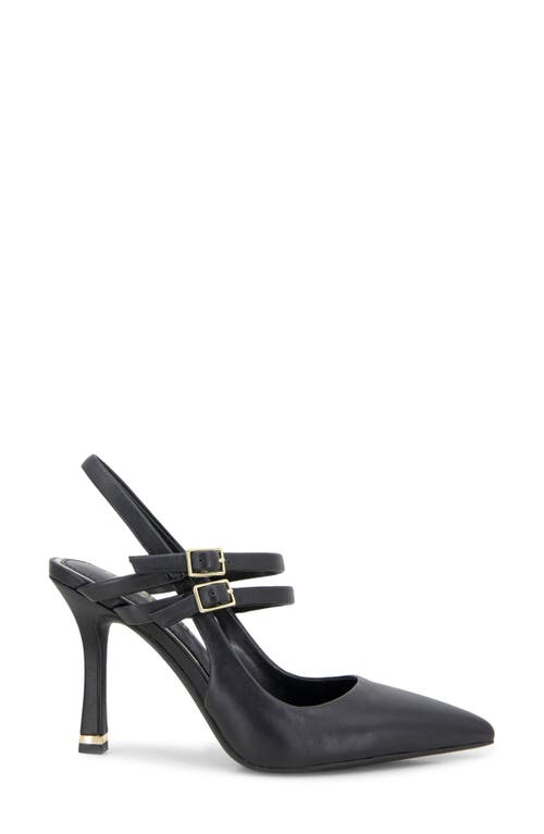 Shop Kenneth Cole Raquel Pointed Toe Slingback Pump In Black Leather