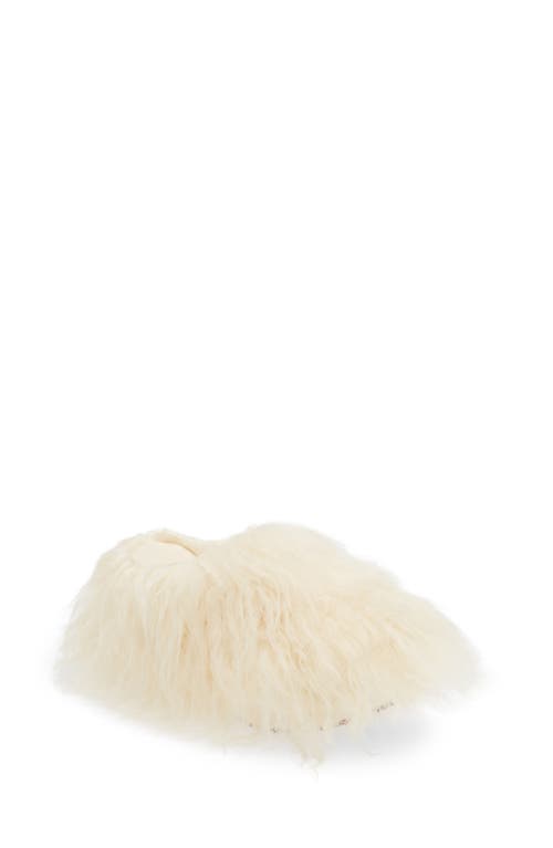 Jeffrey Campbell Cloggin Faux Shearling Platform Clog in Ivory