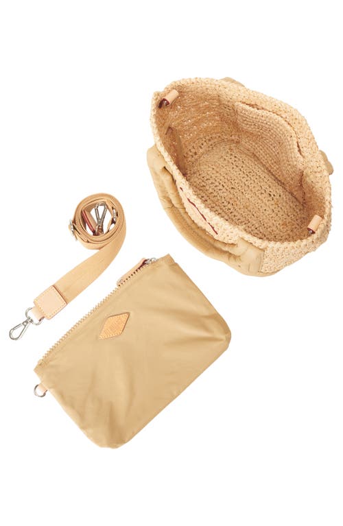 Shop Mz Wallace Mini Raffia Tote In Raffia/camel