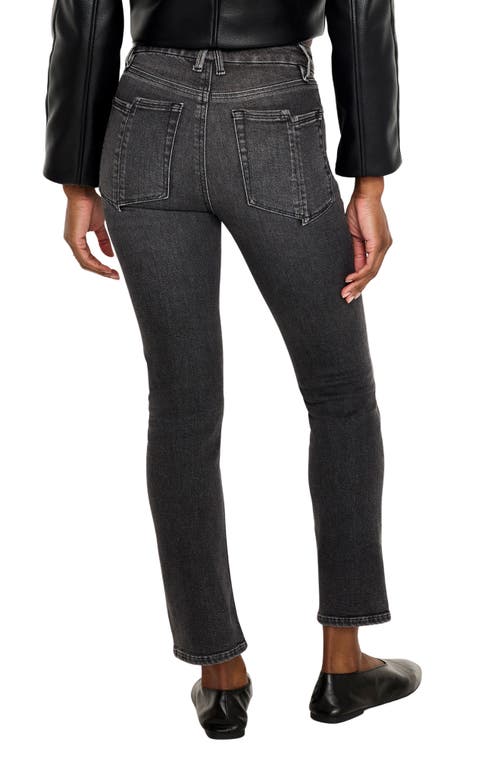 Shop Good American Good Legs Split Pocket Ankle Straight Leg Jeans In Black266