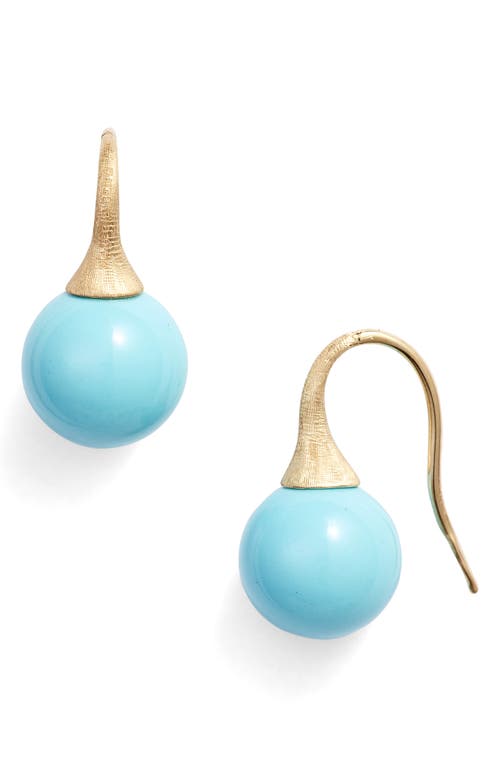 Shop Marco Bicego Africa Boule 18k Yellow Gold & Semiprecious Stone Drop Earrings In Yellow Gold/turquoise