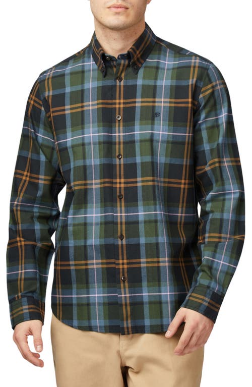 Shop Ben Sherman Oversize Plaid Button-down Shirt In Camouflage