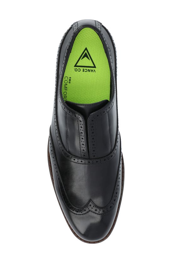 Shop Vance Co. Nikola Tru Comfort Wingtip Slip-on Oxford In Black