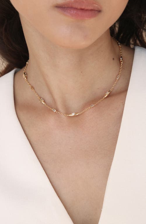Ettika Baguette Cubic Zirconia Oval Station Necklace In Gold
