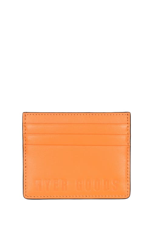 Shop Hyer Goods Upcycled Leather Card Wallet In Neon Orange