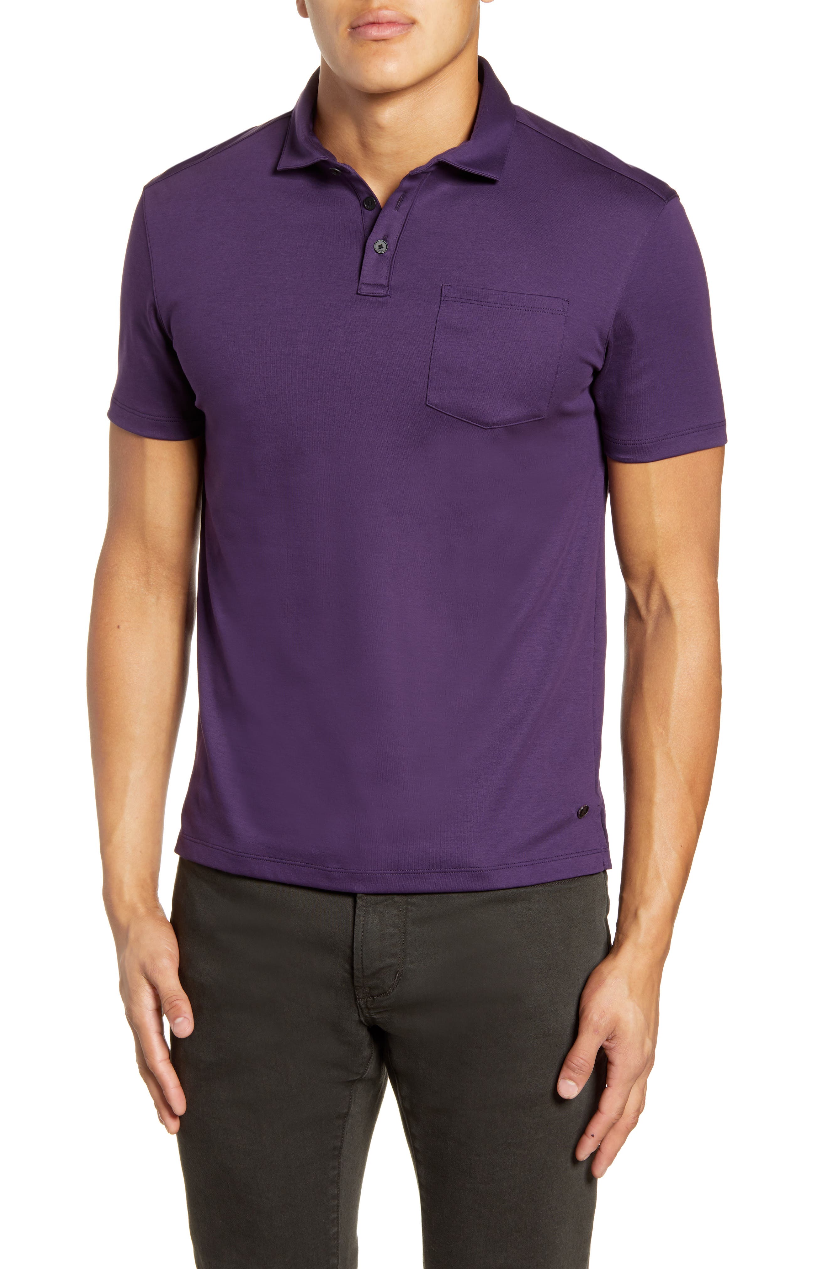 UPC 190802692500 product image for Men's John Varvatos Star Usa Burlington Classic Fit Cotton Polo Shirt, Size Medi | upcitemdb.com