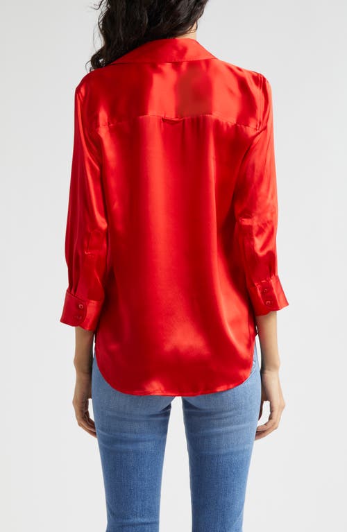 Shop L Agence L'agence Dani Silk Charmeuse Blouse In High Risk Red