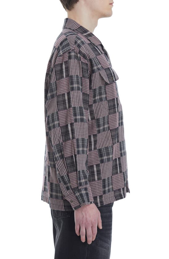 FOUND FOUND PATCHWORK COTTON FLANNEL BUTTON-UP SHIRT 