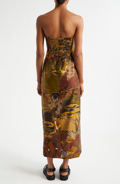 Shop Farm Rio Savana Dream Strapless Dress In Savana Dream Caramel