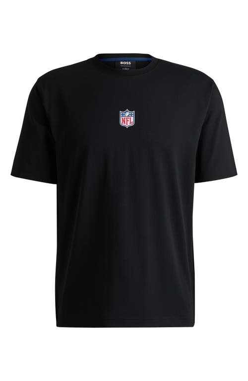 Shop Hugo Boss Boss X Nfl Stretch Cotton Graphic T-shirt In Nfl - Black