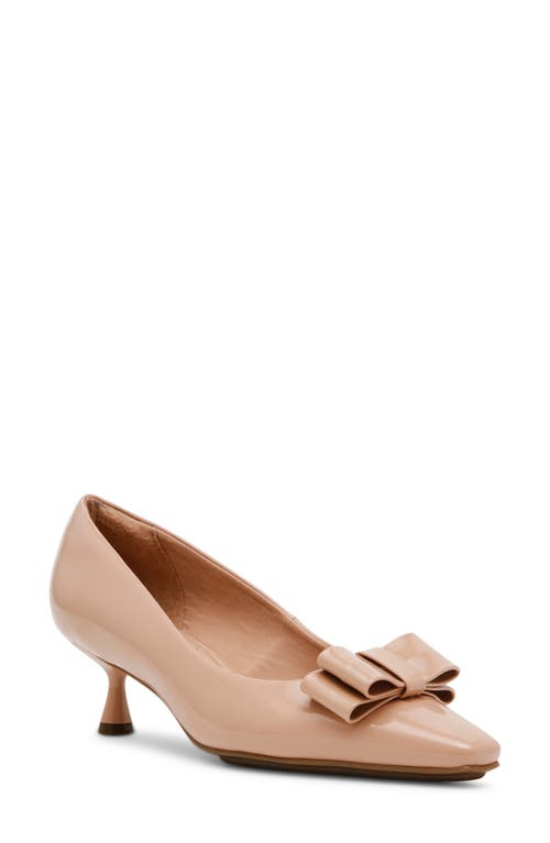 Shop Anne Klein Theresa Bow Pump In Beige Patent