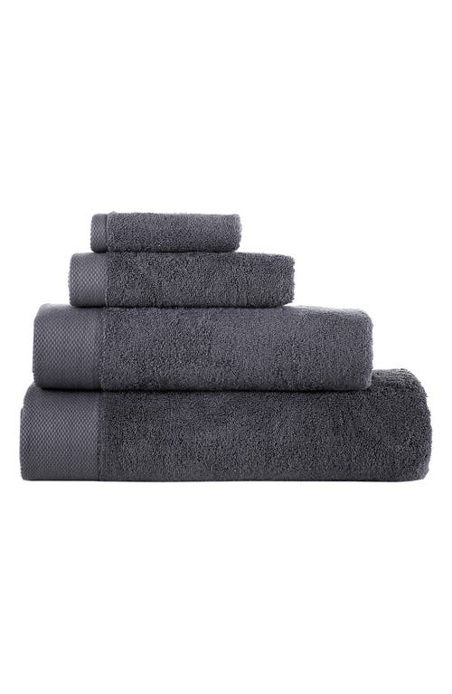 Shop Brooks Brothers 6-piece Solid Signature Cotton Towel Set In Anthracite