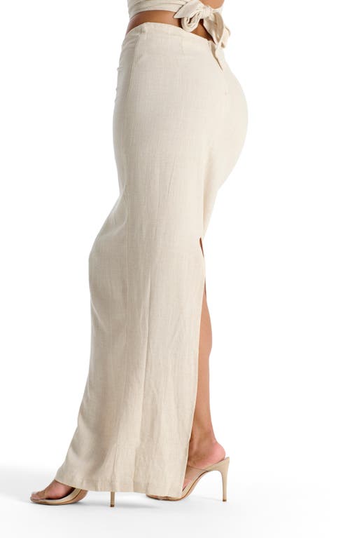 Shop Naked Wardrobe Back Slit Maxi Skirt In Cream