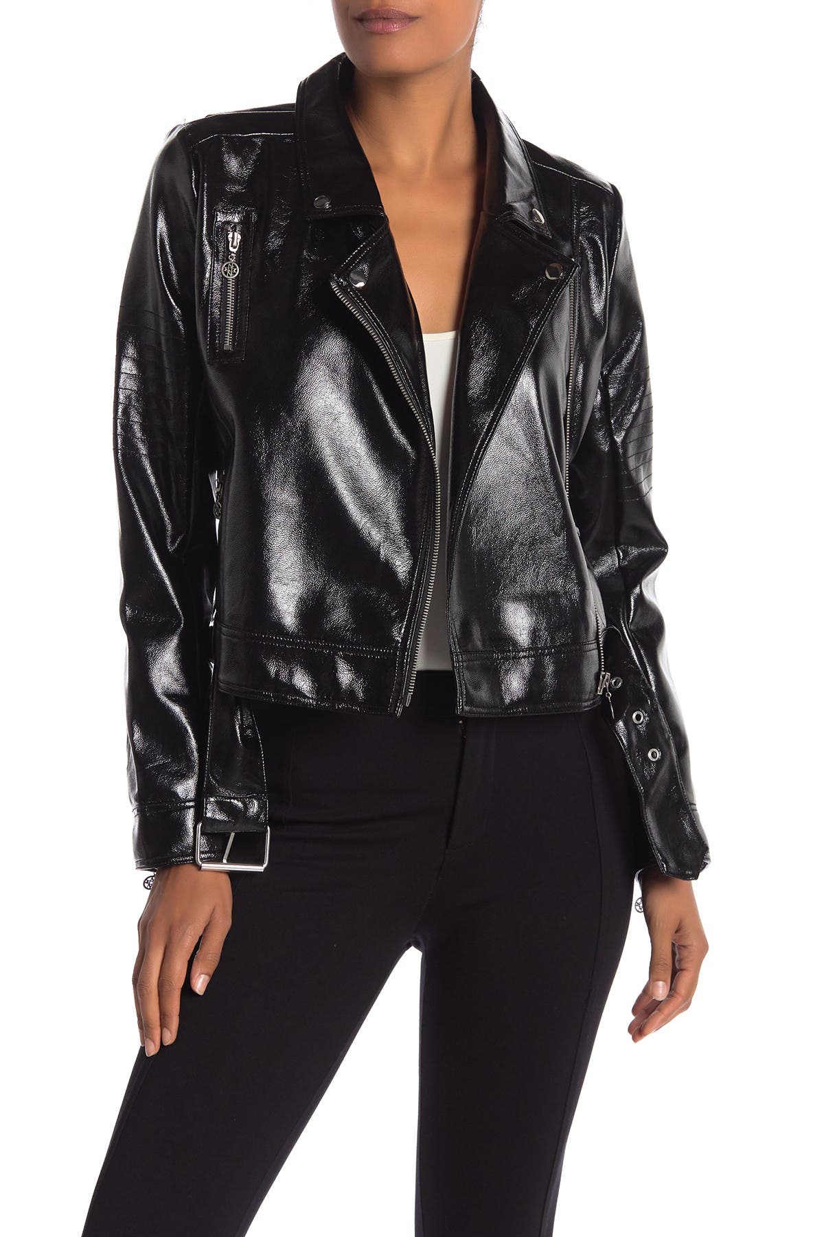 nicole miller leather jacket