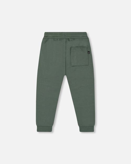 Shop Deux Par Deux Little Boy's Fleece Sweatpants With Zip Pockets Forest Green In Dark Forest