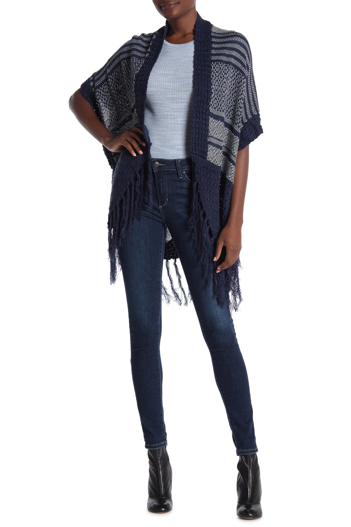 fringe kimono cardigan