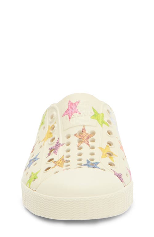 Shop Native Shoes Jefferson Water Friendly Perforated Slip-on In White/white/multi Star