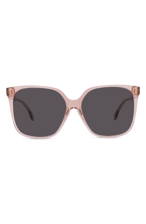 Fendi 59mm Square Sunglasses in Shiny Pink /Smoke