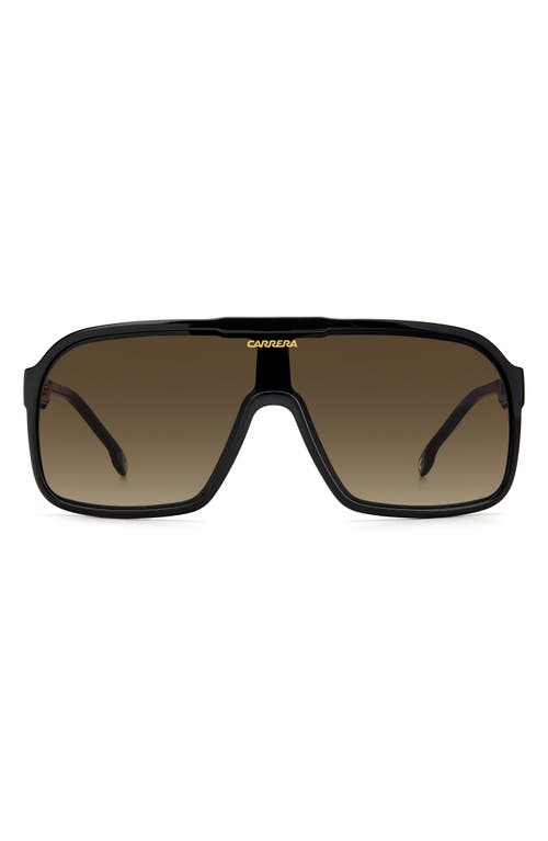 Carrera Eyewear 99mm Oversize Rectangular Sunglasses in Black /Brown Gradient