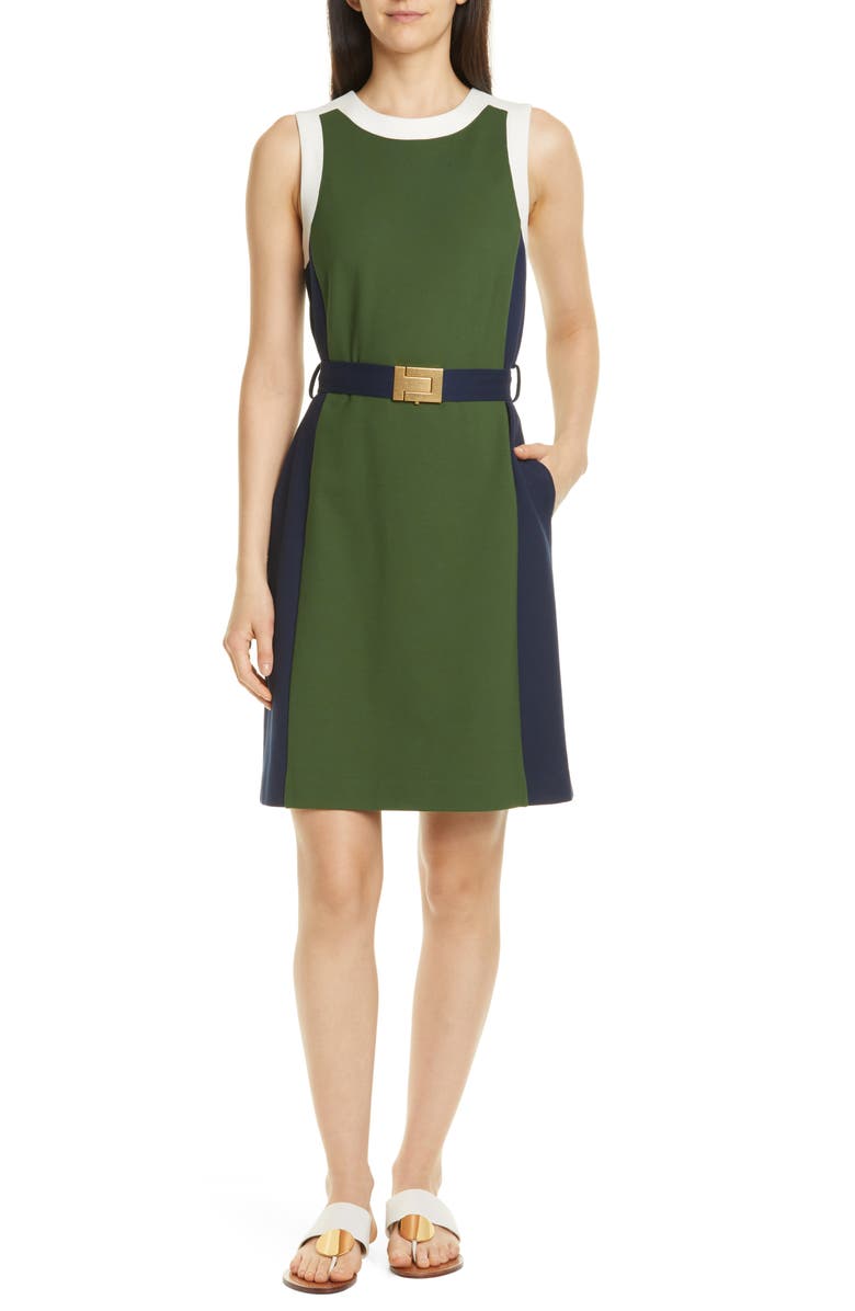 Tory Burch Belted Colorblock Ponte Dress Nordstrom