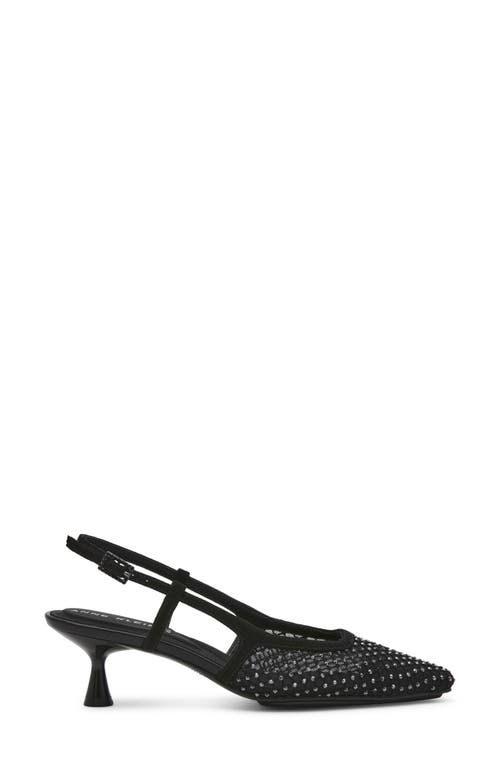 Shop Anne Klein Thia Slingback Pump In Black/black Crystal