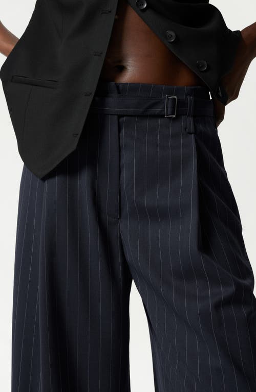 & OTHER STORIES & OTHER STORIES PINSTRIPE WOOL BLEND WIDE LEG PANTS 