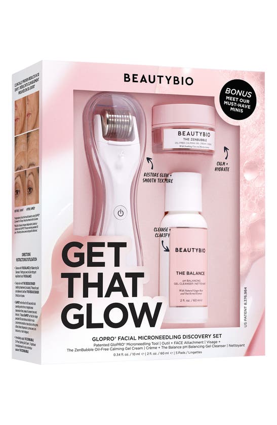 Shop Beautybio Get That Glow Glopro® Facial Microneedling Discovery Set Usd $233 Value, 2 oz
