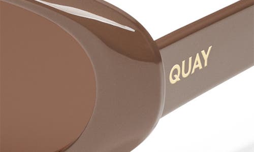 Quay Felt Cute 52mm Gradient Small Oval Sunglasses In Brown  display picture 1