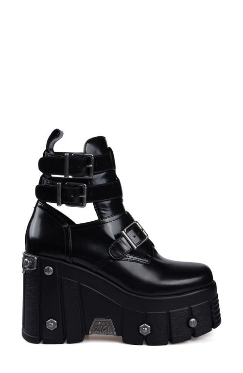 Ziginy Romina Studded Lug Platform Bootie In Black