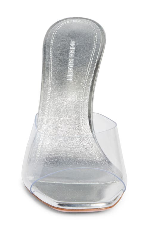 Amina Muaddi Womens Other Lupita Glass Square-toe Pvc Heeled Mules In Pvc Transparent