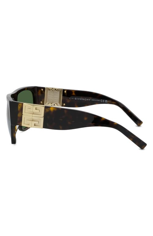 Shop Givenchy 4g 62mm Rectangular Sunglasses In Dark Havana/smoke