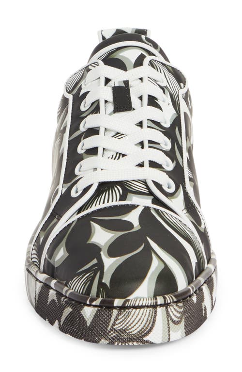 Shop Christian Louboutin Louis Junior Orlato Petunia Print Sneaker In Black/white